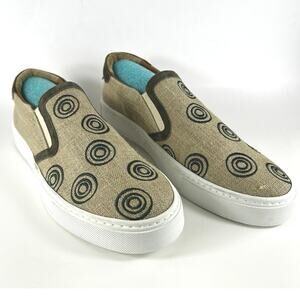 Armando Cabral Empada Canvas Slip-On Trainers in Sand EU 42 / US 9 Defect
